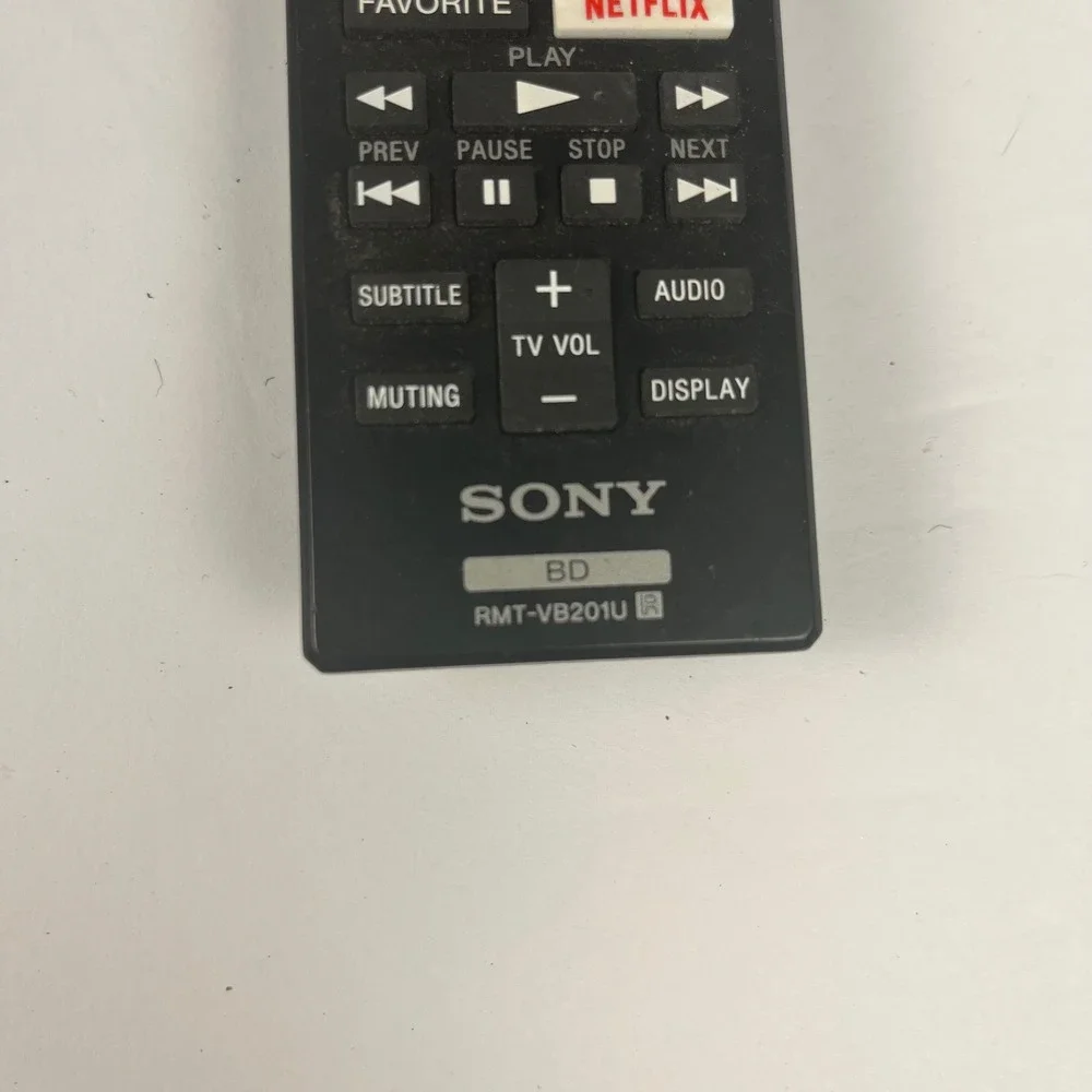 Sony RMT-VB201U Blu-ray Disc Player Remote Control Netflix Home Button Black